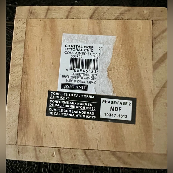 NEW (2) Ashland Coastal Prep Wood Lottoral Chic Containers - Picture 8 of 9